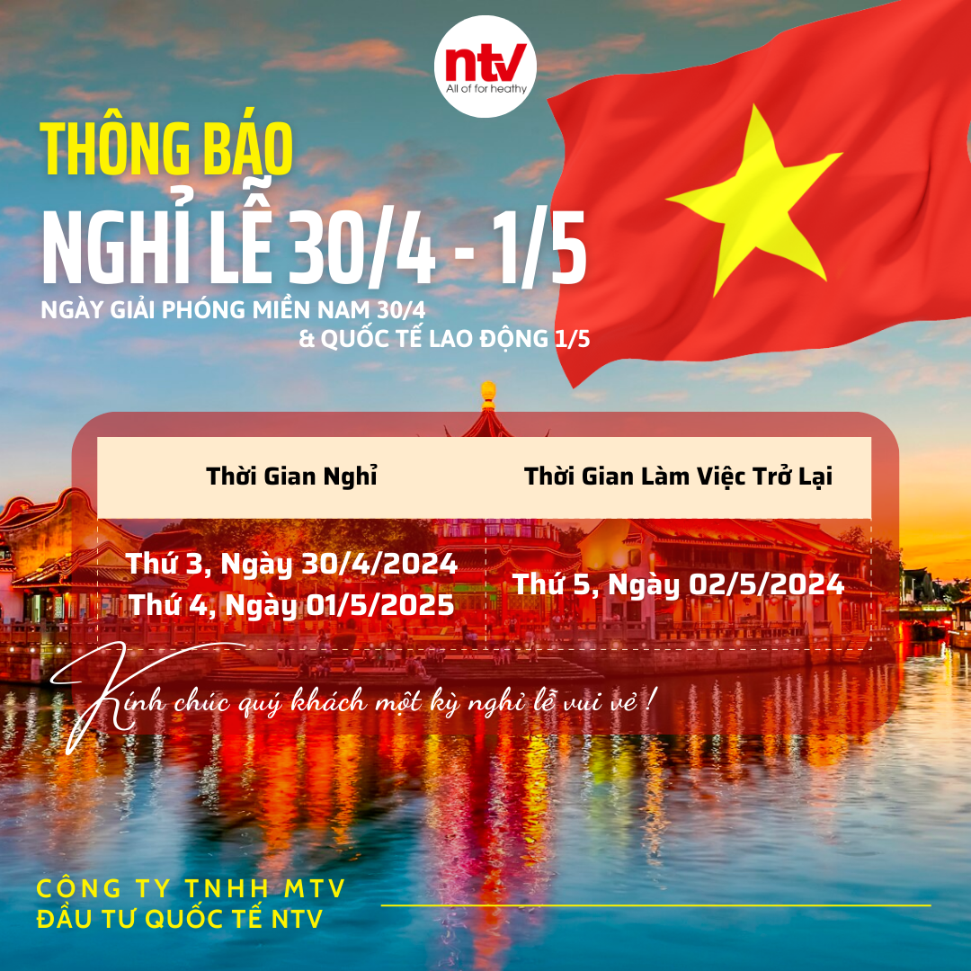 Thông Báo Lịch Nghỉ Lễ 30/4 và 1/5 – NTV Food