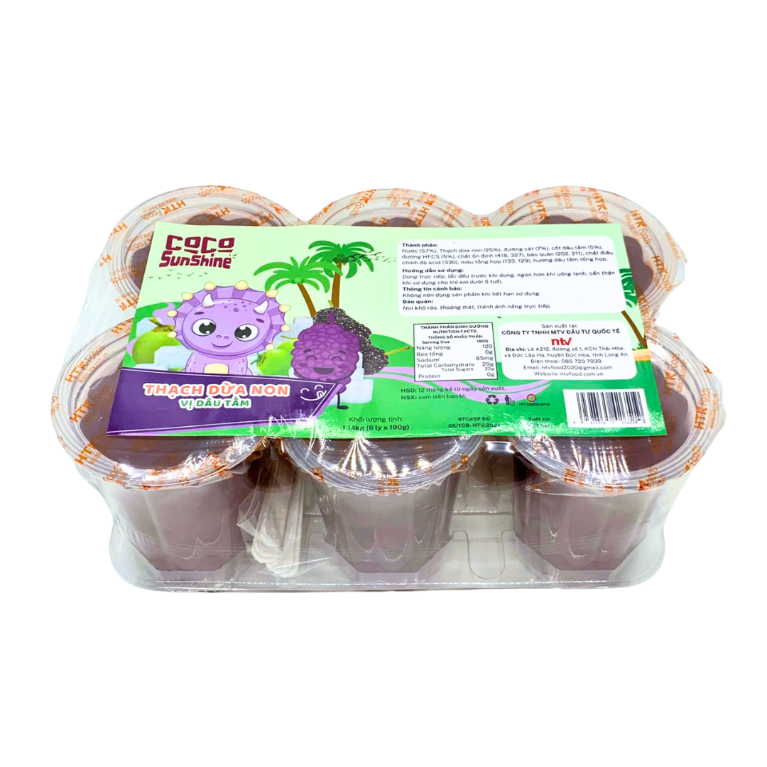 Thạch Dừa Non Ly CocoSunshine Vị Dâu Tằm