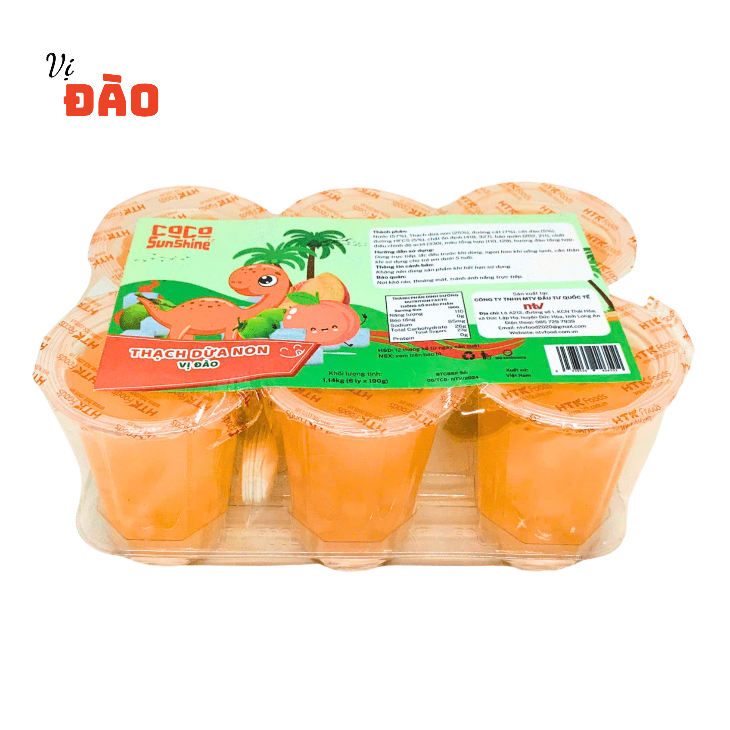 Thạch Dừa Non Ly Coco SunShine vị Đào